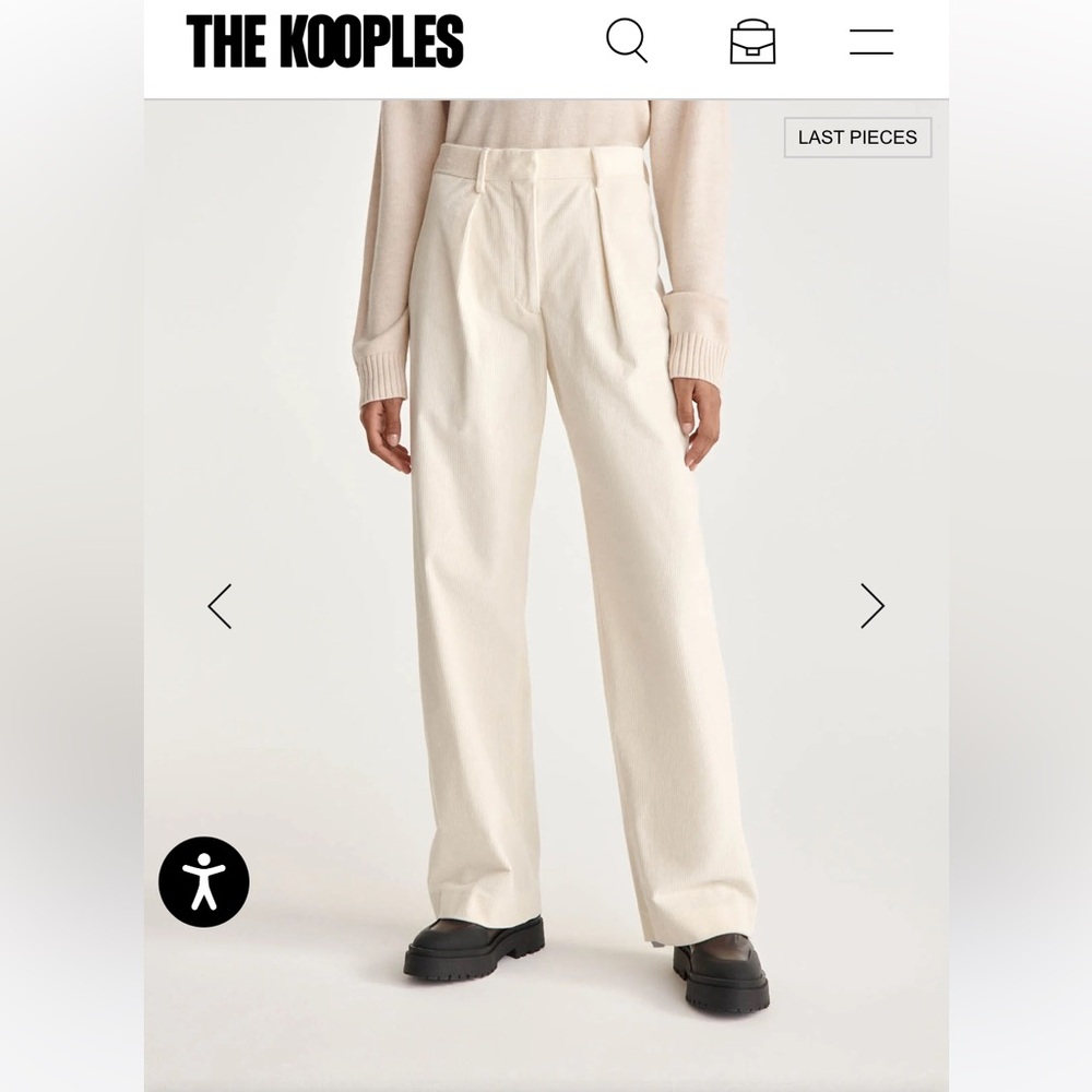The Kooples Ecru Corduroy Pants Size 24
